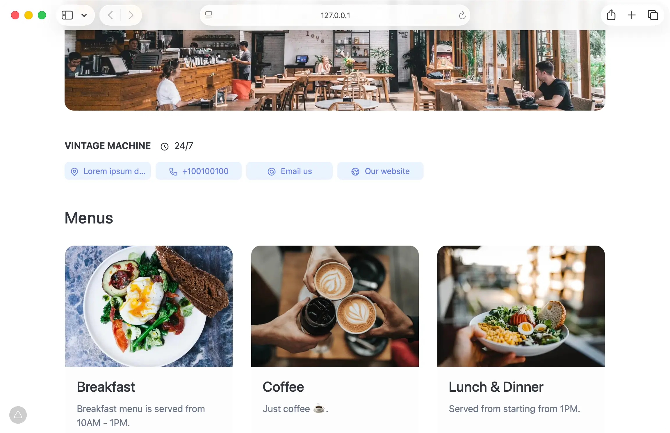 66qrmenu store page example
